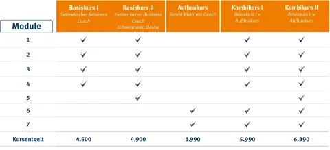 Kursübersicht Weiterbildung Coachin | WINGS-Fernstudium